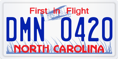 NC license plate DMN0420