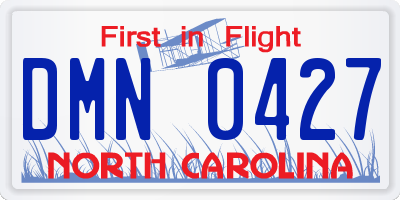 NC license plate DMN0427