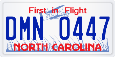 NC license plate DMN0447