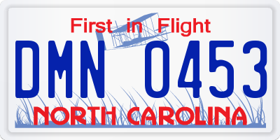 NC license plate DMN0453