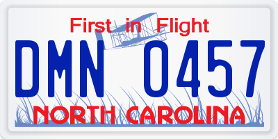 NC license plate DMN0457