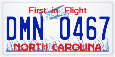 NC license plate DMN0467