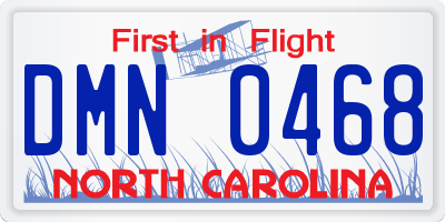 NC license plate DMN0468