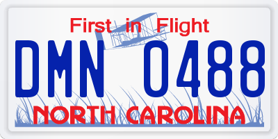 NC license plate DMN0488