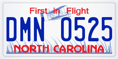 NC license plate DMN0525