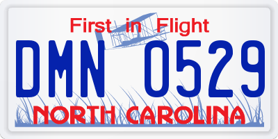 NC license plate DMN0529