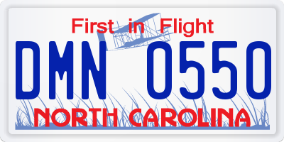 NC license plate DMN0550