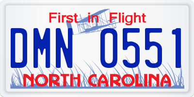 NC license plate DMN0551