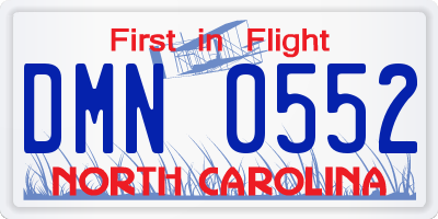 NC license plate DMN0552