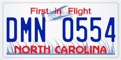 NC license plate DMN0554