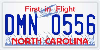NC license plate DMN0556