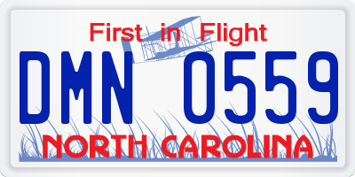 NC license plate DMN0559