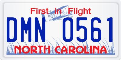 NC license plate DMN0561