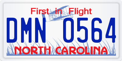 NC license plate DMN0564