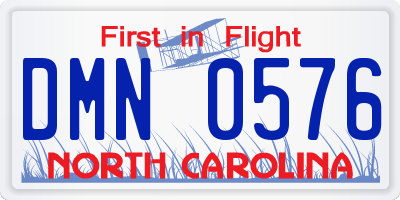 NC license plate DMN0576