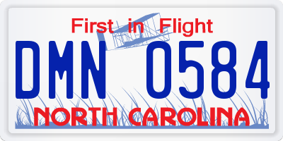 NC license plate DMN0584