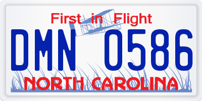 NC license plate DMN0586
