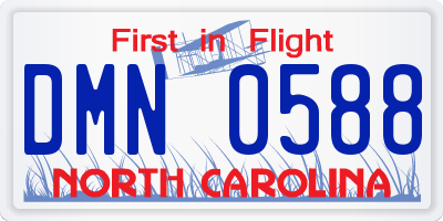 NC license plate DMN0588