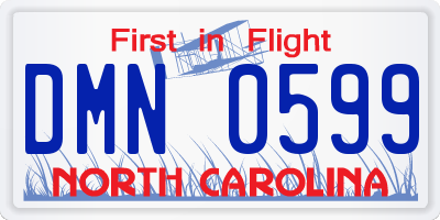 NC license plate DMN0599