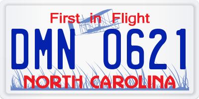 NC license plate DMN0621