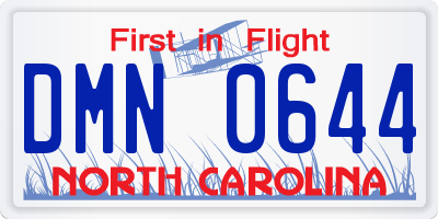 NC license plate DMN0644
