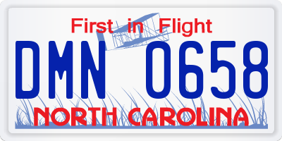NC license plate DMN0658