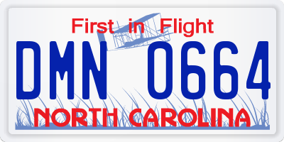 NC license plate DMN0664