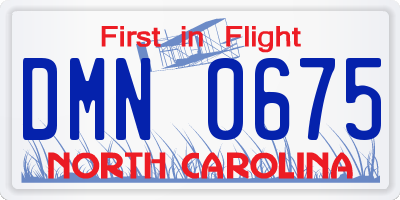 NC license plate DMN0675