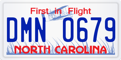 NC license plate DMN0679