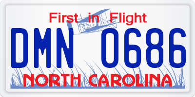 NC license plate DMN0686