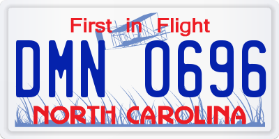 NC license plate DMN0696