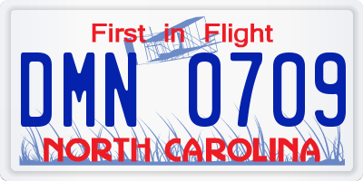 NC license plate DMN0709