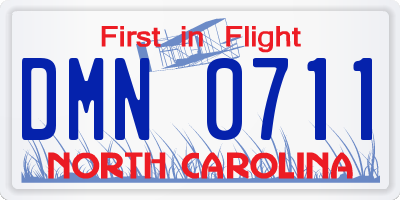 NC license plate DMN0711