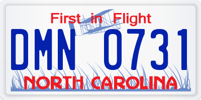 NC license plate DMN0731