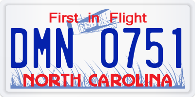 NC license plate DMN0751