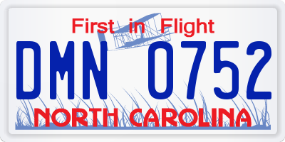 NC license plate DMN0752