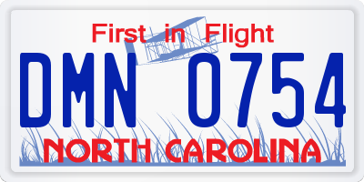 NC license plate DMN0754