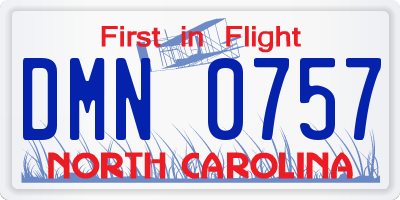 NC license plate DMN0757