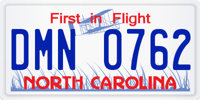 NC license plate DMN0762