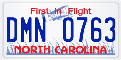 NC license plate DMN0763
