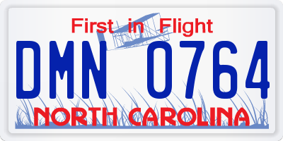 NC license plate DMN0764