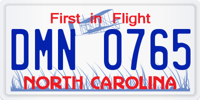 NC license plate DMN0765