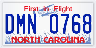 NC license plate DMN0768
