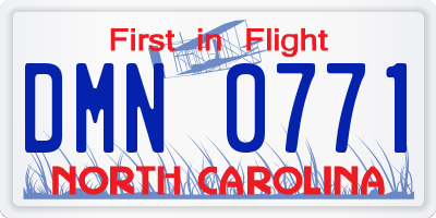 NC license plate DMN0771