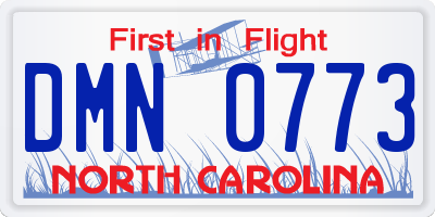 NC license plate DMN0773