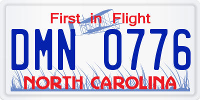 NC license plate DMN0776