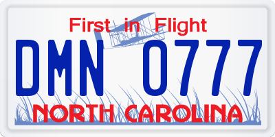 NC license plate DMN0777