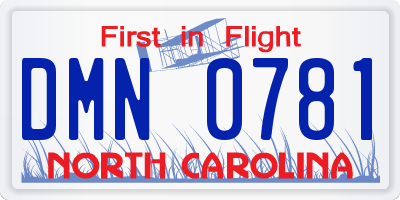 NC license plate DMN0781