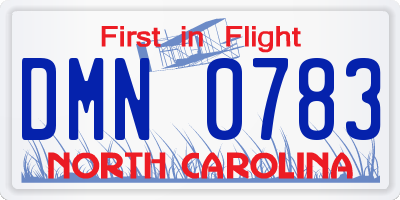 NC license plate DMN0783