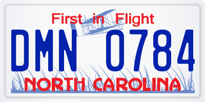 NC license plate DMN0784